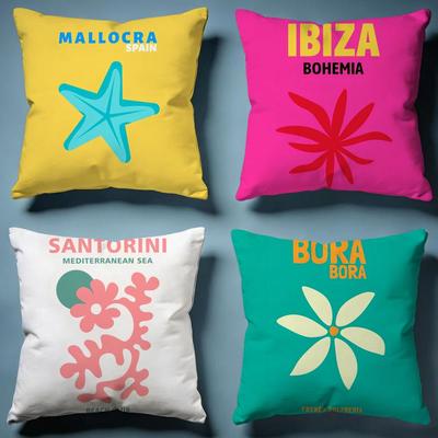 Travel Vacation Cushion Cover Soft Decorative Pillow Case Suitable for Bedroom Sofa Car Travel Use