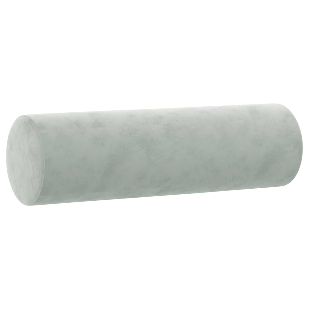 2 Seater Sofa with Decorative Cushions Light Grey 120 cm Velvet