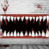 1 piece Halloween garage banner sharp teeth and blood mouth design 28 teeth outdoor garage festival decoration