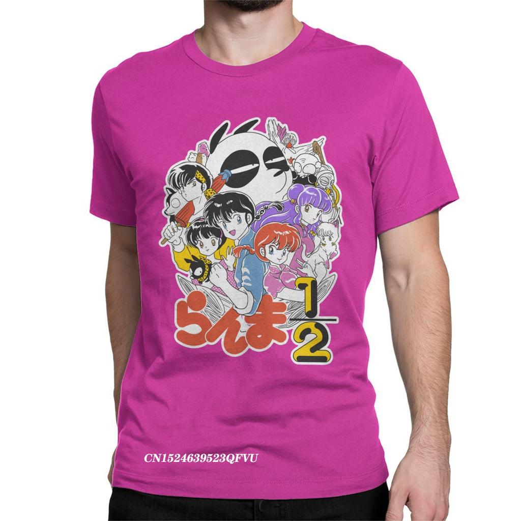 Awesome Ranma 1/2 Anime Changing Warrior T-Shirts Men Round Collar Pure Cotton Tshirt Harajuku Tees Adult Tops