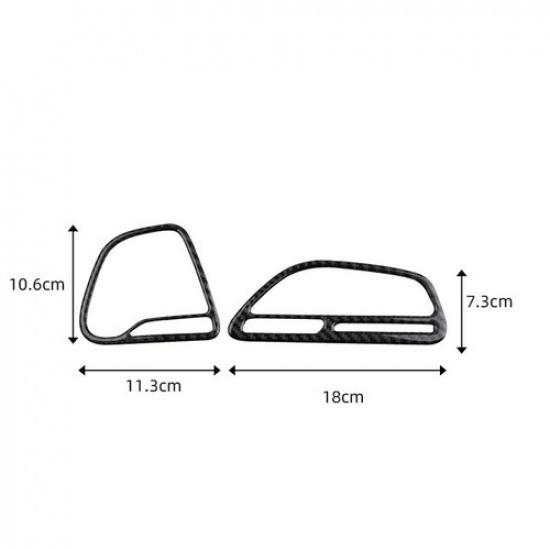 Carbon Fiber Dashboard Left + Right Air Vent Cover For Dodge Challenger 2015-20