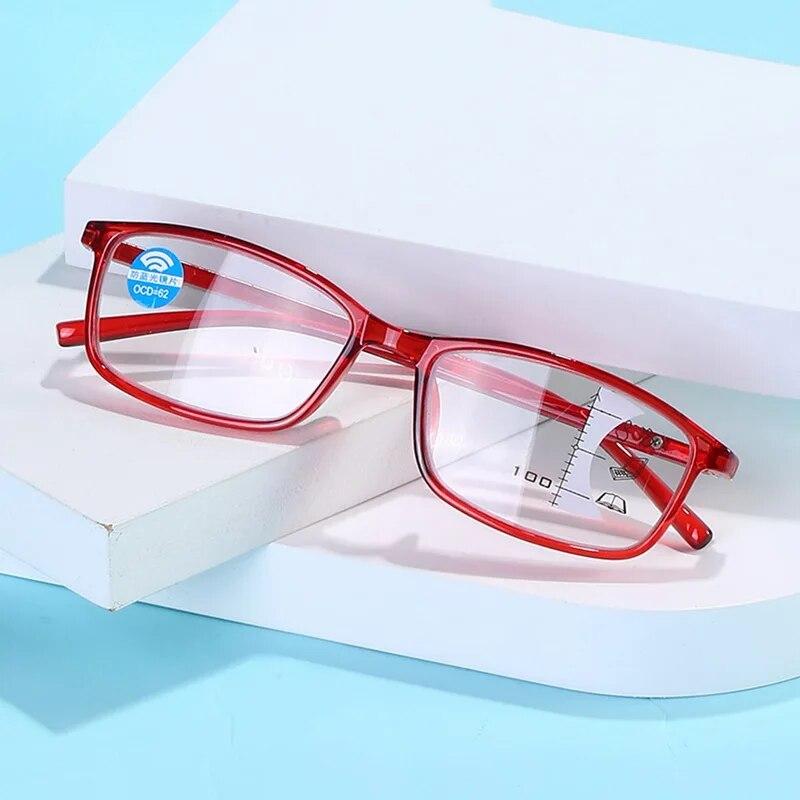 Progressive Multi Focus Reading Glasses Anti Blue Light Near Far Presbyopia Eyeglasses for Men Women 1 0 4 0