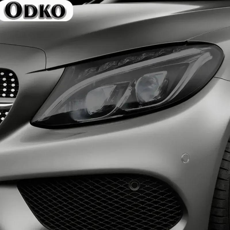 Car Headlight Protective Film Smoked Black Tint Wrap Vinyl Transparent TPU Sticker For Mercedes Benz C Class W205 C63 S205