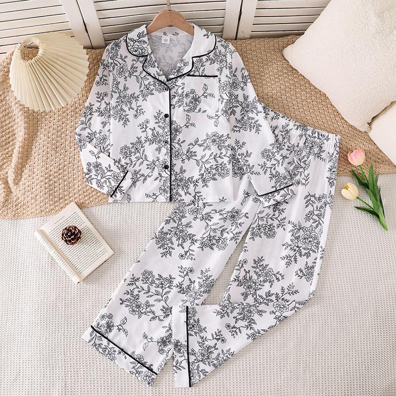 

Girls Fashion Set - Spring/Summer Children s Elegant Long-Sleeved Shirt + Wide Leg Pants Set 170cm=12Y білий