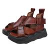 Fashion GKTINOO Peep Toe Sandals 2025 Summer New Genuine Leather Thick Soled Lightweight Retro Women's Platform Shoes