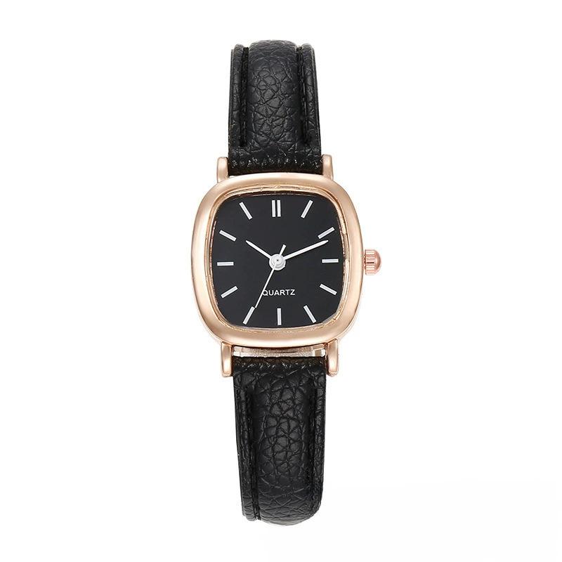 Vierkante Dames Eenvoudige Kleine Wijzerplaat Studentenhorloges Vintage Band Quartz Polshorloge