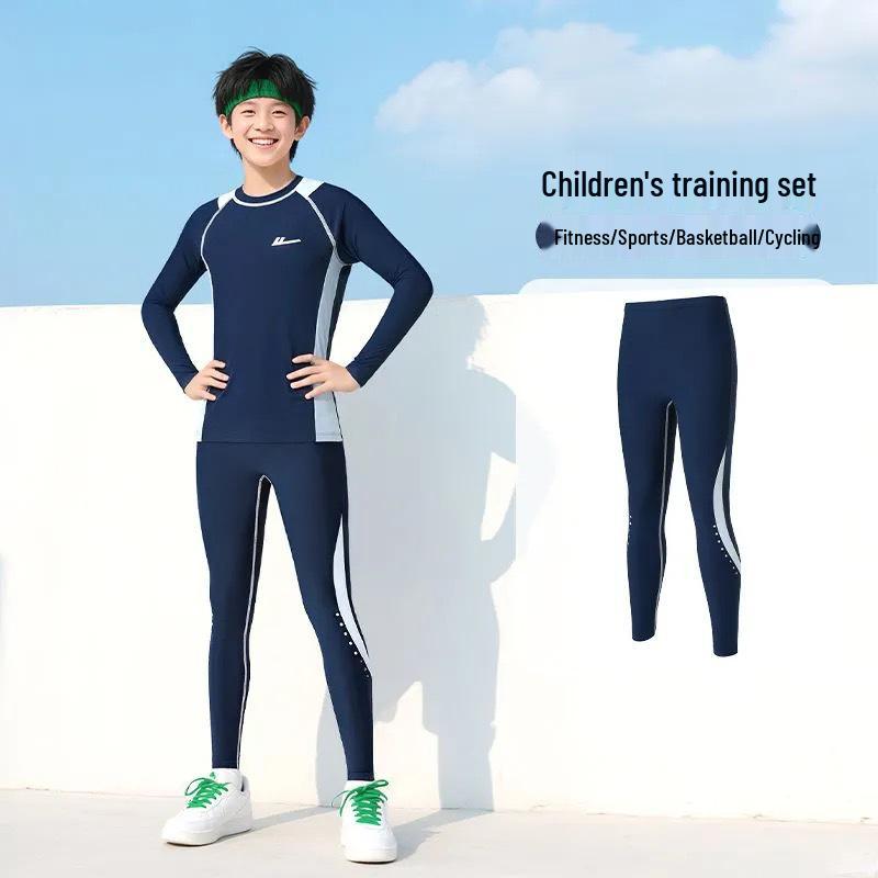 HuiLi Kids  Quick-Dry Long-Sleeve Basketball Training Top 130 cm (45-55 kg)