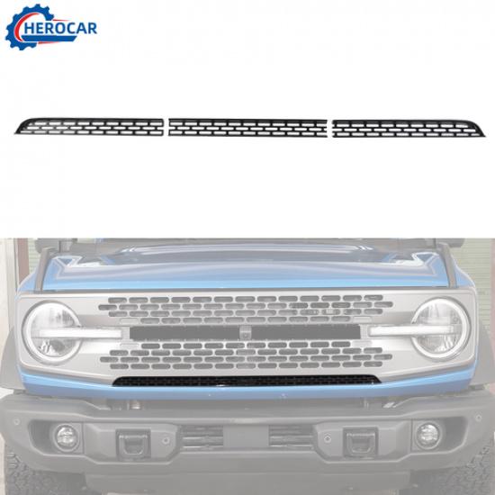 

3PCS Black Front Grille Grill Strips Cover Trim Decor Kit For Ford Bronco +