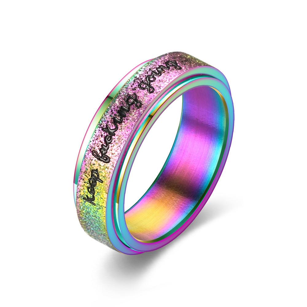 

1 шт. Модный матовый вращающийся Продолжить... Вдохновляющее кольцо 12 разноцветный