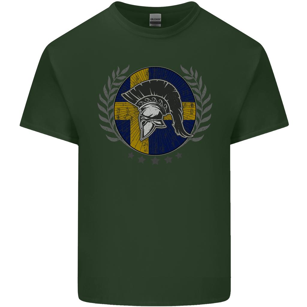 Sweden Bodybuilding Flag Gym Training Swedish Unisexs Light Cotton TShirt