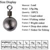 10PCS Round Ball Jig Head Deep Water Round Ball Sinkers Fishing Weights Sinkers  Deep Water