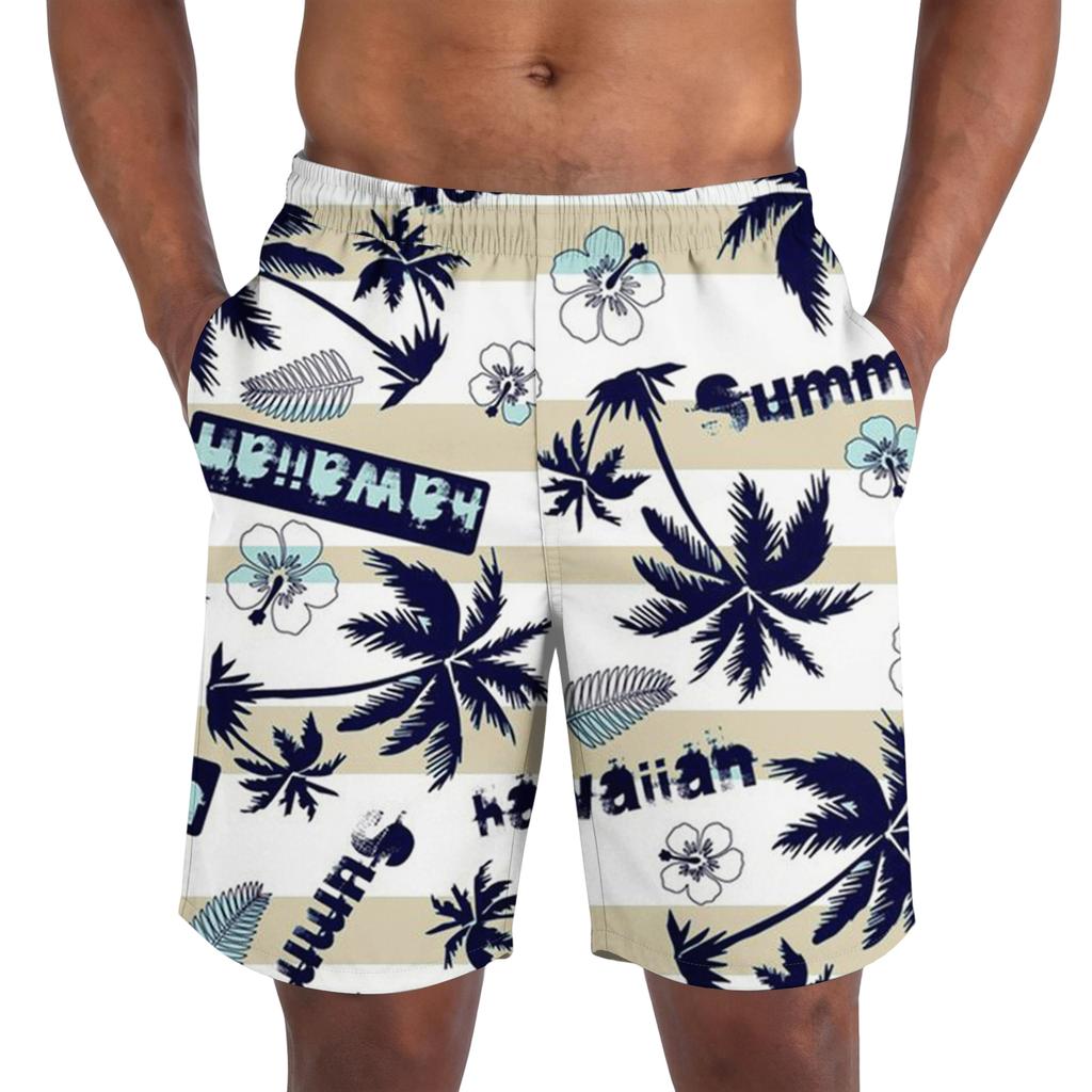 Mens Casual Shorts/Drawstring Summer Beach Stretch