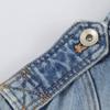 Autumn new multi-pocket zipper decorative elastic waist denim jacket 8727270