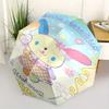 Sanrio Characters,Usahana Automatic Folding Umbrella Simple 8 Rib Design, Bright Cartoon Pattern, Durable Iron Frame, Suitable For Travel, O