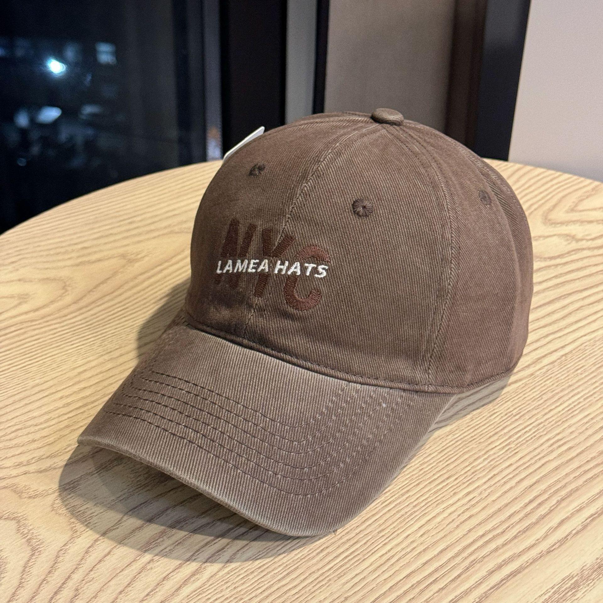 

Large Head Circumference Deep Top Letter Embroidery Baseball Cap for Men Fashionable and Versatile Face Showing Small Wide Brim Peaked Cap for Women Adjustable