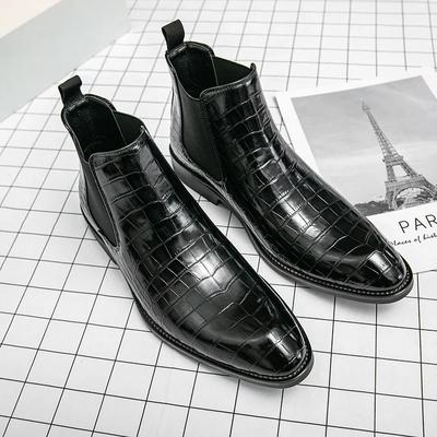 Klasyczne Oryginalne Męskie Buty Wizytowe Wysokie Skórzane Buty Wizytowe Męskie Wsuwane Szpiczaste Buty Chelsea Męskie Zapatos Vestir Hombre