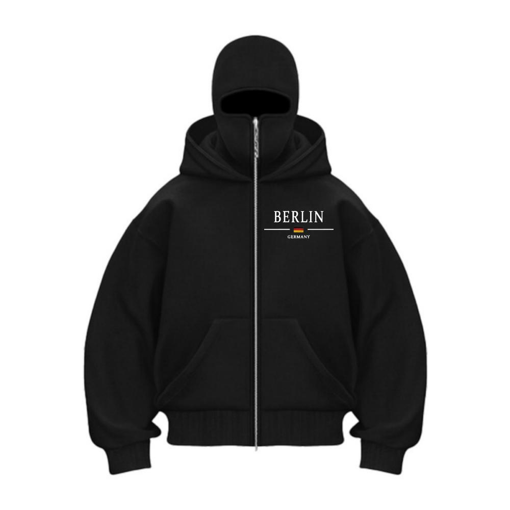 Men's Y2K Gothic Harajuku Autumn and Winter New Product Double Hooded Sports Shirt