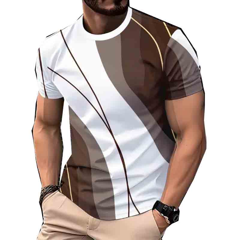 Men's Fashion 3D Printed Men's T-Shirt Crew Neck Short Sleeve Summer Crew Neck T-Shirt Casual Wear Polyester Fiber Regular