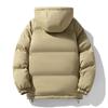 Men's Fleece-Lined Down Cotton Jacket - Loose Hooded Style With Zip Pockets, Warm, Casual & Versatile