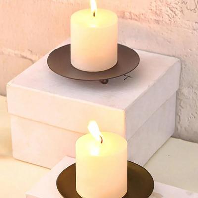 1/3/5 pièces - Base de bougeoir circulaire Style nordique Base en fer Décoration de bureau pour la maison