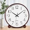 Seiko Movement Clock Living Room Home Bedroom Office Simple Sitting Clock Fashionable and Atmospheric Solid Wood Silent Electric Wave Clock Watch