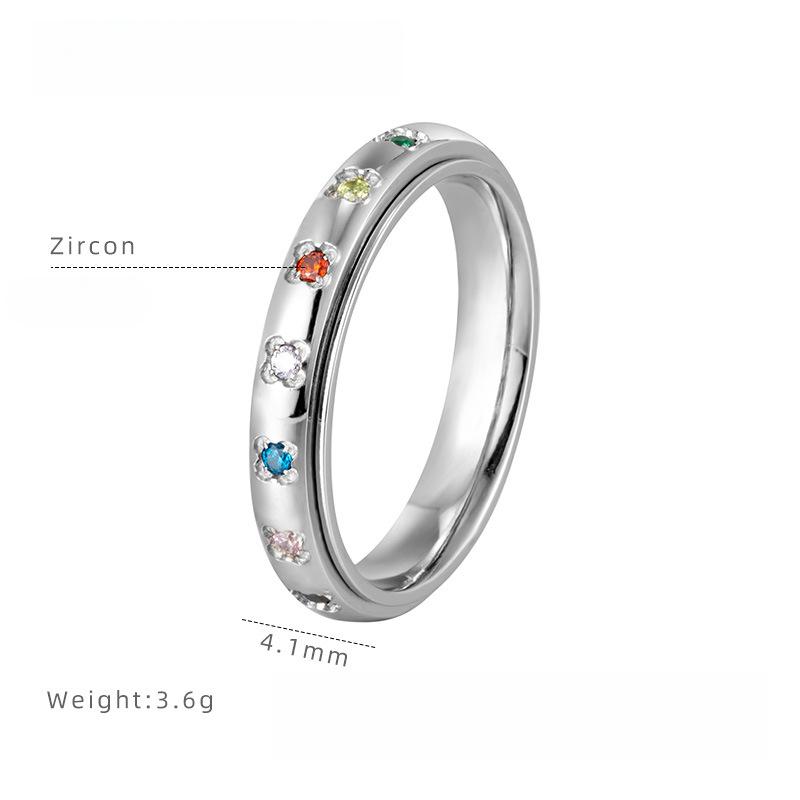 

Япония и Корея Вращающееся кольцо-цыганка с бриллиантами, Титановая сталь, Гальванопокрытие, Премиальное кольцо, Женские нишевые аксессуары в стиле легкой роскоши 10