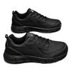 Fat feet wide fat large size spring and autumn casual sports black shoes chef leather shoes