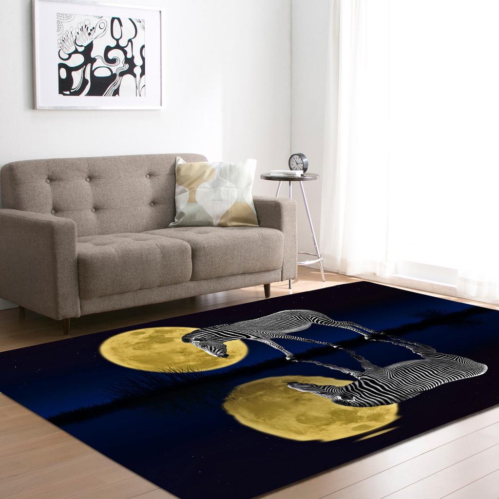 Zebra Horse Living Room Area Rug Home Decor Wild Animal Print Carpet Bedroom Rug for Boys Floor Mat Soft Kitchen Rug Doormat