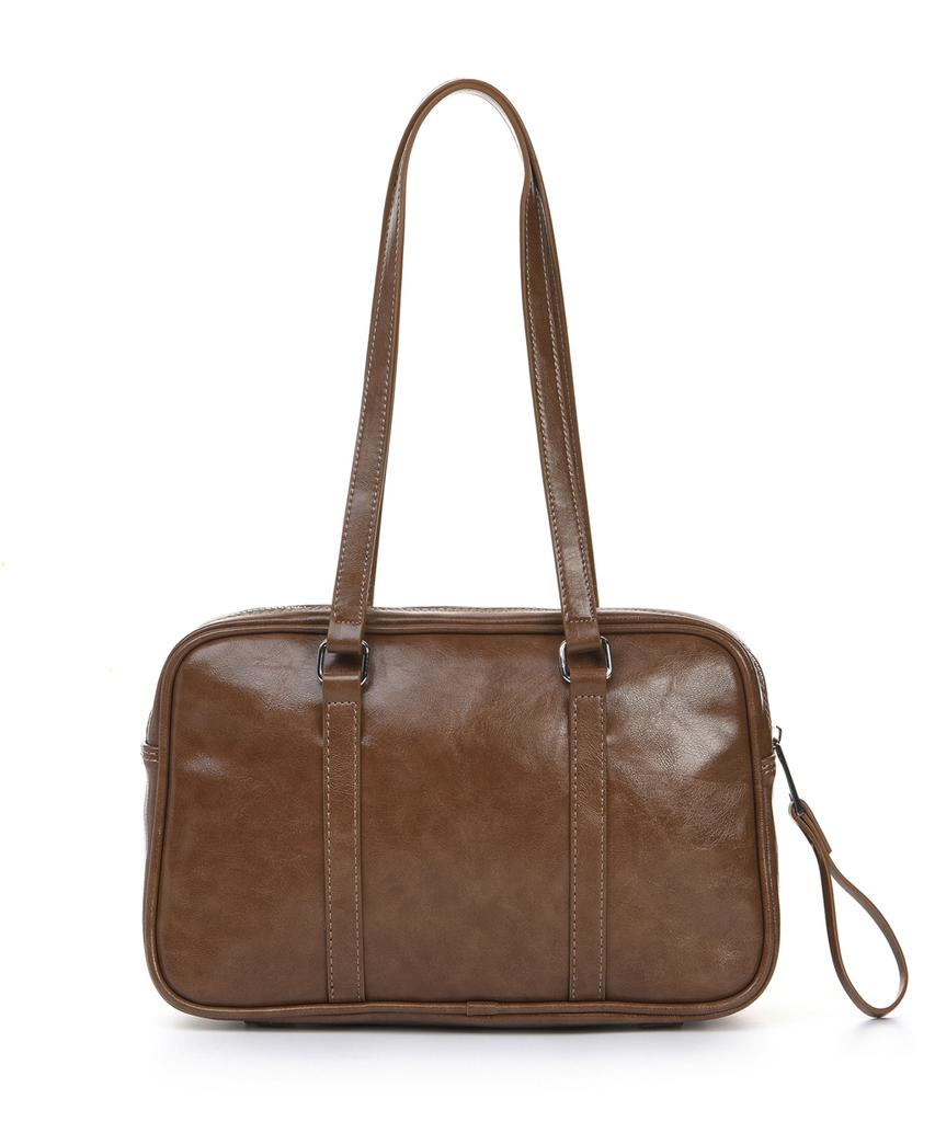 Nick&Nicole Crystal Leather Boston Bag_Camel