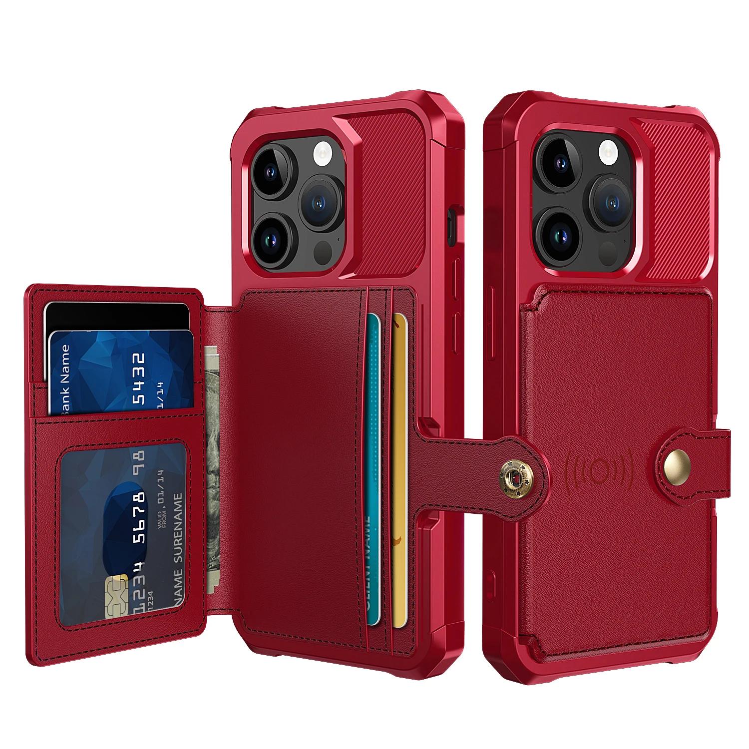 

Magnetic Cards Solt Wallet Leather Case for iPhone 15 Plus 16 17 Pro Max Air 14 13 12 11 Anti Drop Bag Holder Pocket Cover For iphone 16ProMax