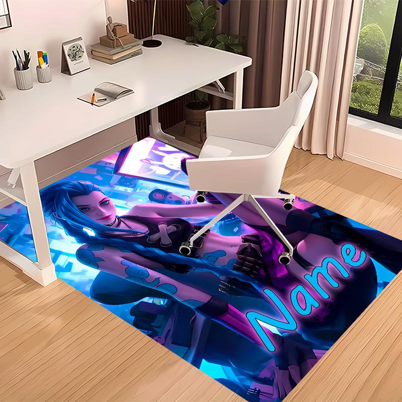 Custom Personalization League of Legends Jinx Print Area Rug - Soft, Washable Non-Slip Indoor Mat,Living Room,Home&Office Decorative Rug