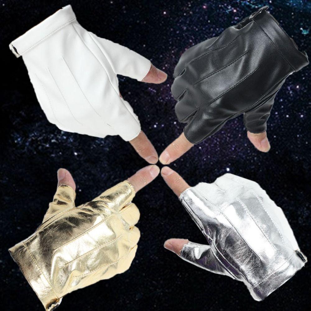 Coole PU-Fahrhandschuhe Punk-Performance-Handschuhe Modische fingerlose Fäustlinge Party