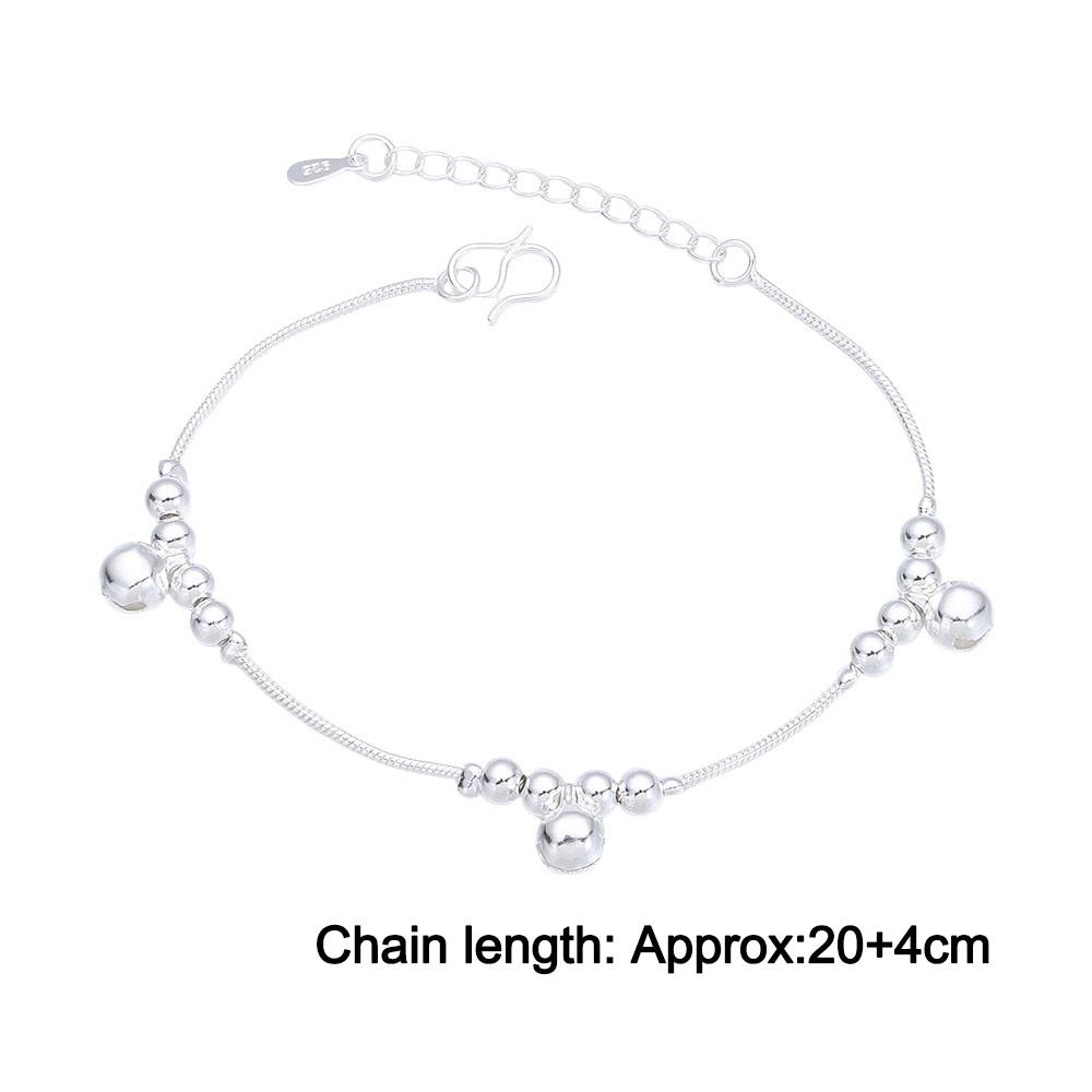 Nytt Smycke Mode Ankelsmycke Klockor Pärla Silverpläterad Kedja Fotankel