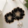 Rose Double Flower Luxury Absorbent Leather Floor Mat Non Slip Bathroom Entrance Mat Home Toilet Mat