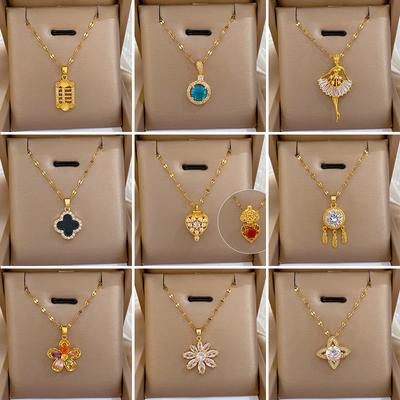 Personalized Niche Design Temperament Smart Shining Necklace Women, Simple Luck Pendant