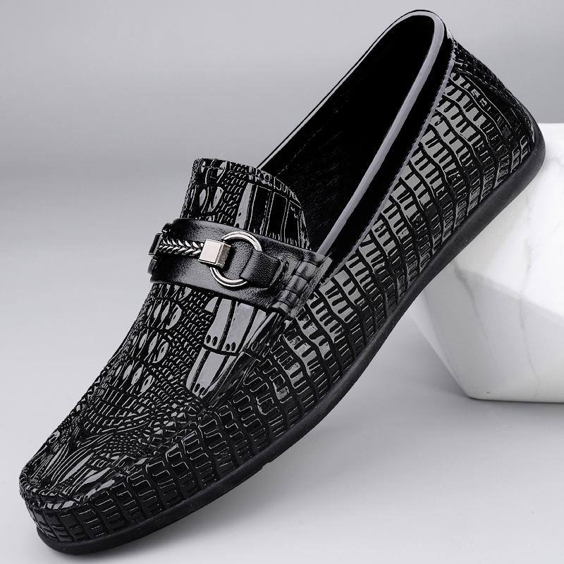 Fashion Moccasins Classic Slip on Flats Leather Mens Comfortable Loafers Casual Shoes Handmade Male Walking Shoes Male Driving Footwear