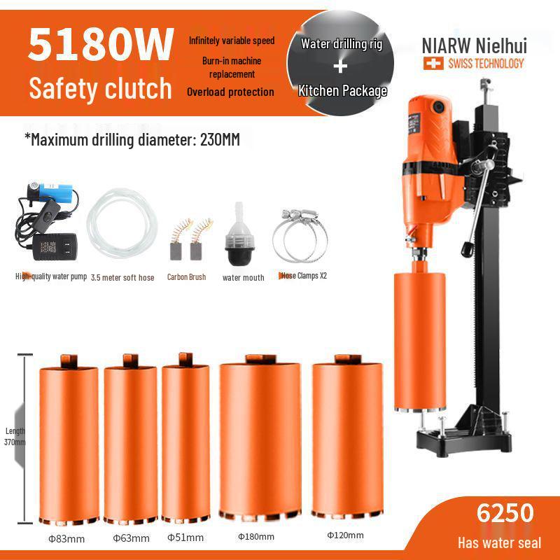 Nairhui High-Power Handheld Water Drill for Concrete and Air Conditioner Holes