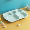 Cute Wheat Straw Divided Plate, 3-Compartment, Drop-Proof, Heat-Resistant - Perfect for Home or Kindergarten Baby Meals