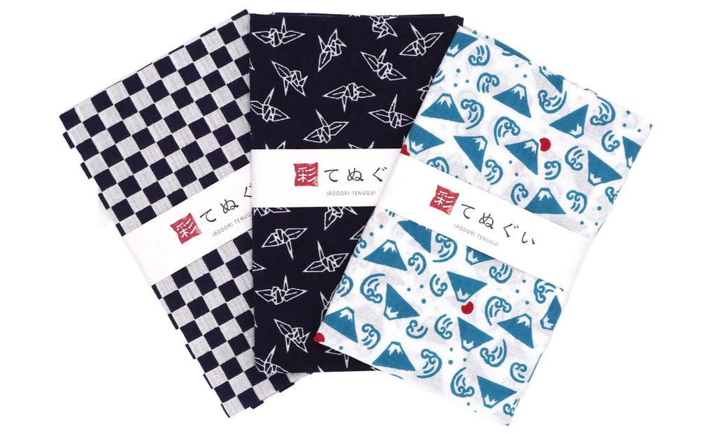 KOMESICHI Irodori Small Pattern Tenugui A Set of 33 x 90cm (Japanese Set) Uncut, 3,