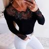 Women's Stretch  Shirt Long-Sleeved Lace Bottoming Shirt Blouse