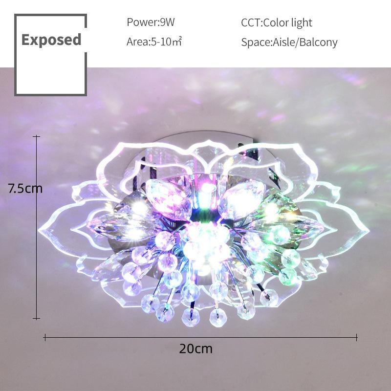 

9 Вт Современный светодиодный потолочный светильник с кристальными лепестками для прохода, коридора, лестничной клетки, кухни, кофейного бара, комнатный светильник Exposed разноцветный