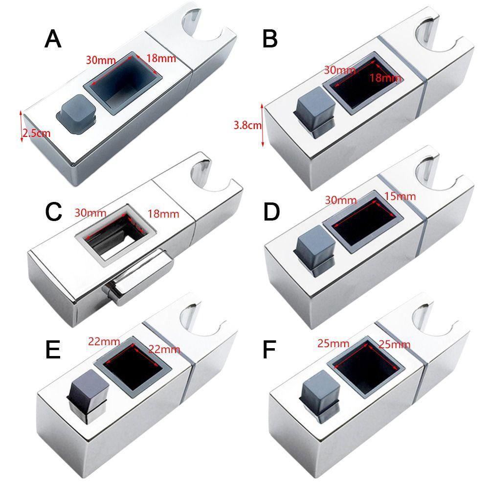 Square Pipe Bathroom Slide Bar Shelf Rotatable Sprayer Fixed Base  Hardware Bath Accessories