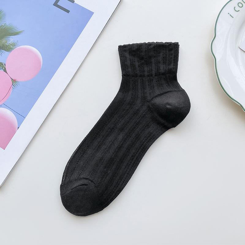 Spitzensocken Damen Sommer Dünne Kurze Socken Damen Sommer Mesh Atmungsaktiv Locker Eis-Socken Glasfaser Damen Socken