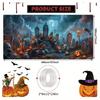 A Halloween Garage Polyester Banner a Creepy Cemetery with Skulls and Tombstones and an Outdoor Party Backdrop