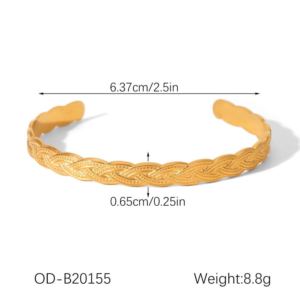 18K Gold-Plated Stainless Steel Bangle: Stylish, Non-Fading Women's Jewelry