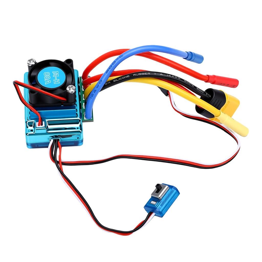 Brushless ESC 80A Electronic Speed Controller with Switch Mode BEC XT60 Plug 4.0mm Banana Female Plug for RC Car Boat