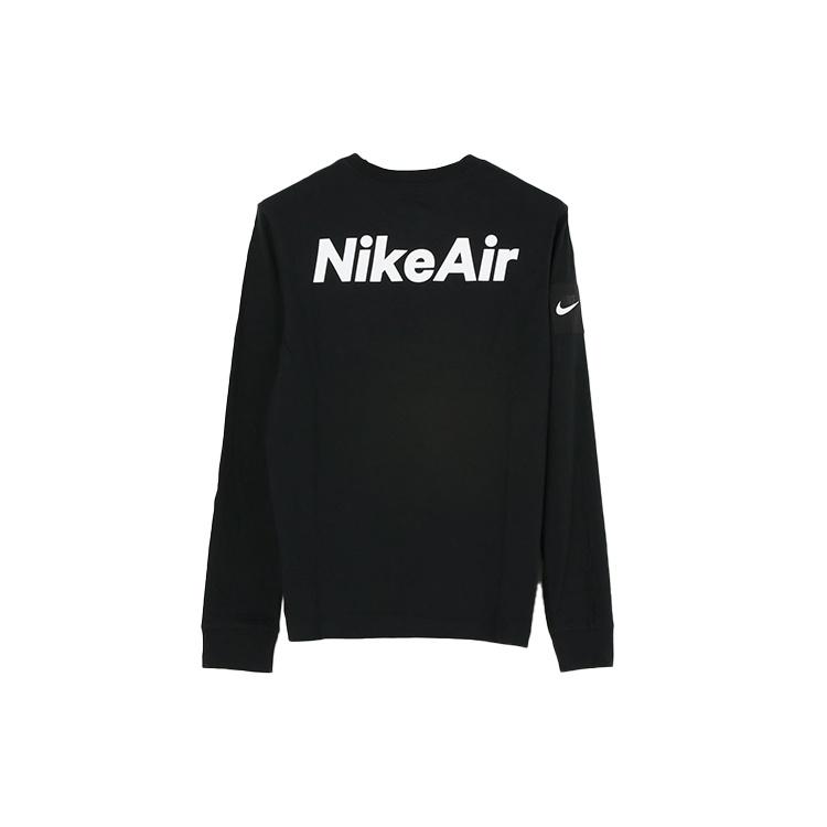 Nike Casual Sports Round Neck Logo Long Sleeves Black Men s CU7629-010 M