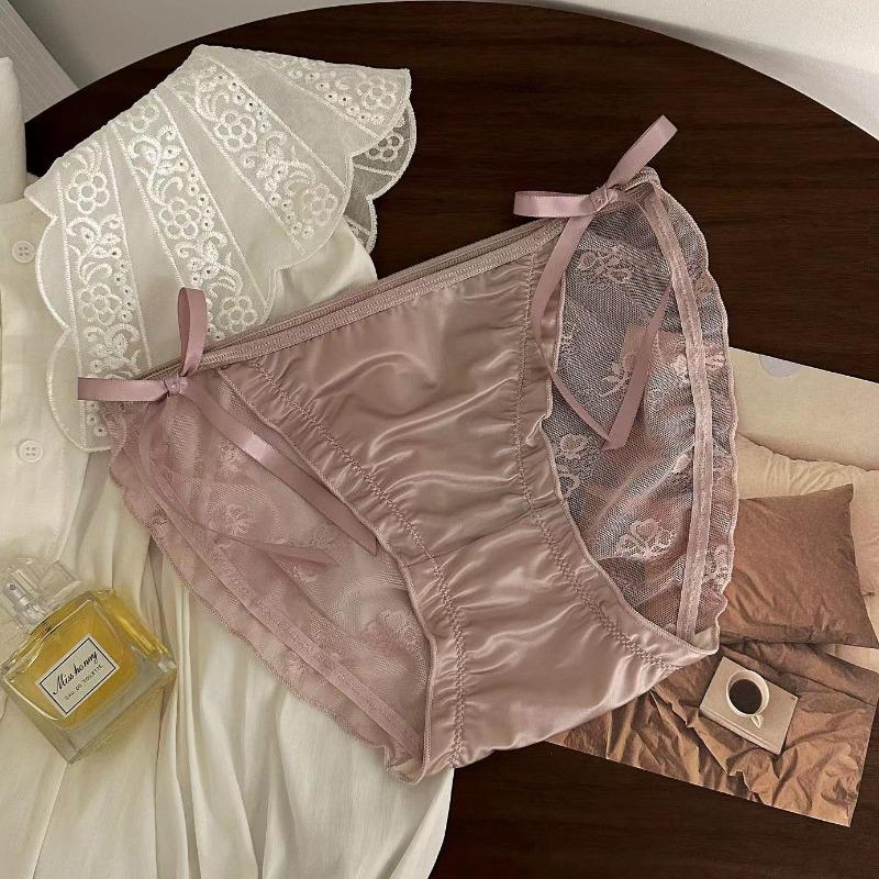 Satin-Spitzenunterwäsche für Mädchen, Pure Desire, sexy, bequeme Maulbeerseide, Dreieck-Schritthose für Damen