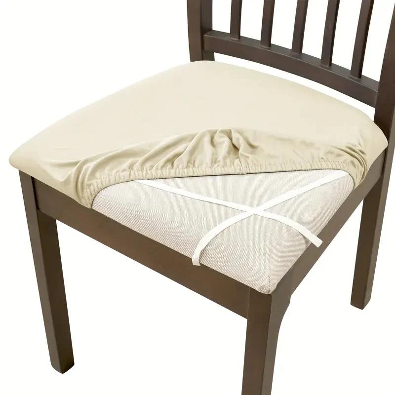 1PC Stretch Dining Chair Seat Covers Spandex Elastic Upholstered Chairs Cushion Cover Removable El Party Chair Slipcovers
