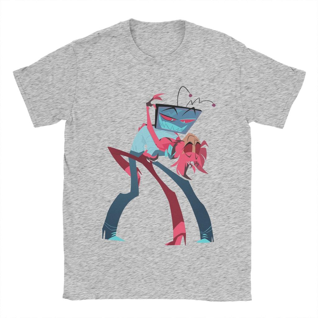 Casual Vox Alastor Dance Hazbined Hoteled T-Shirt Men Crewneck Pure Cotton T Shirt Short Sleeve Tee Shirt Summer Clothing